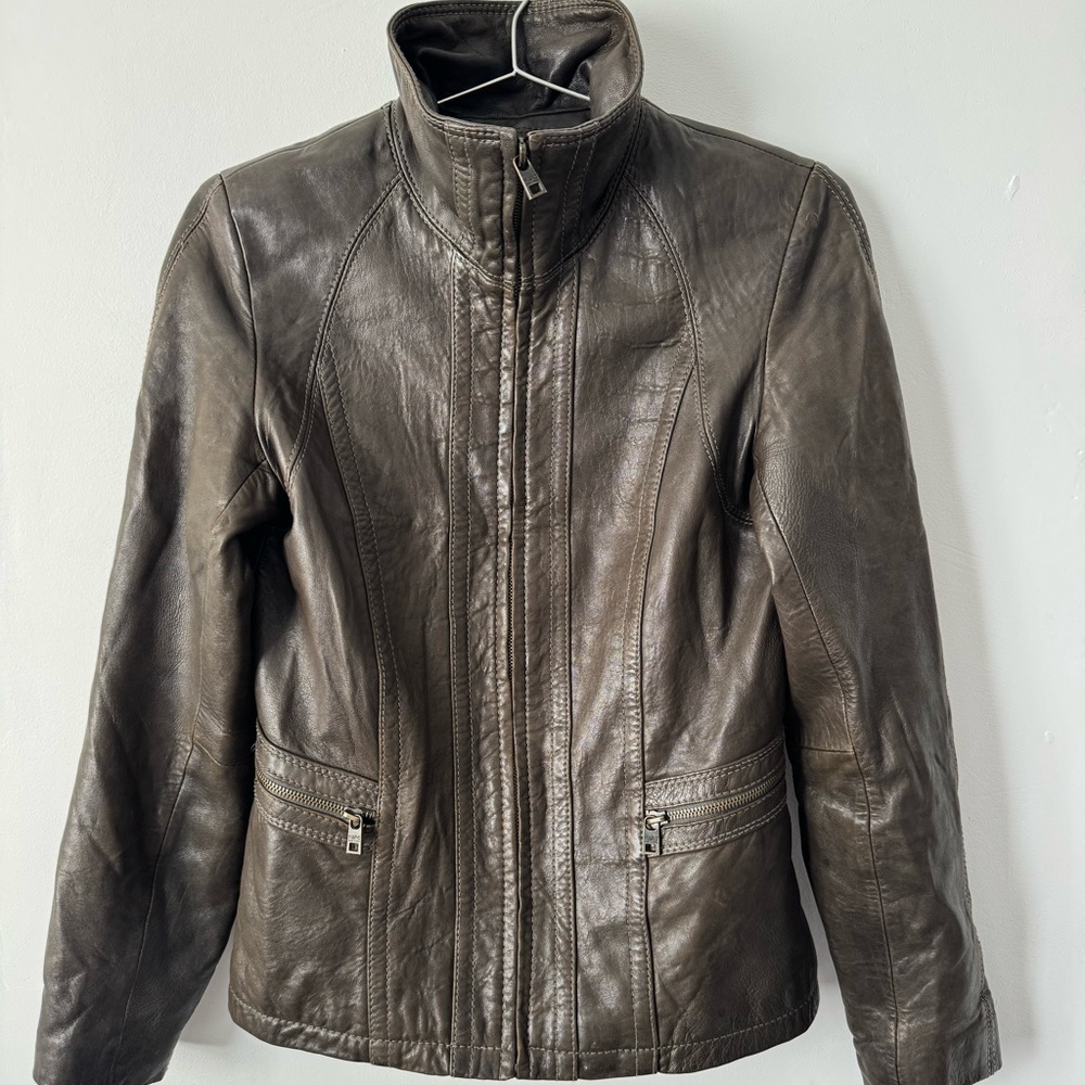 Marc New York Dark Brown Leather Jacket